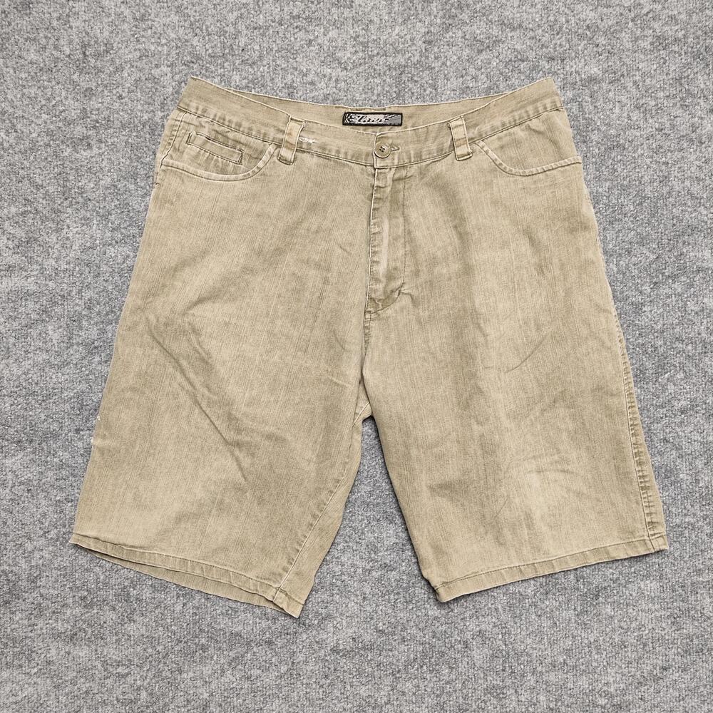 Elxin Shorts Mens 36 Beige Denim Cotton Blend Chino Relaxed Fit Casual 5 Pocket